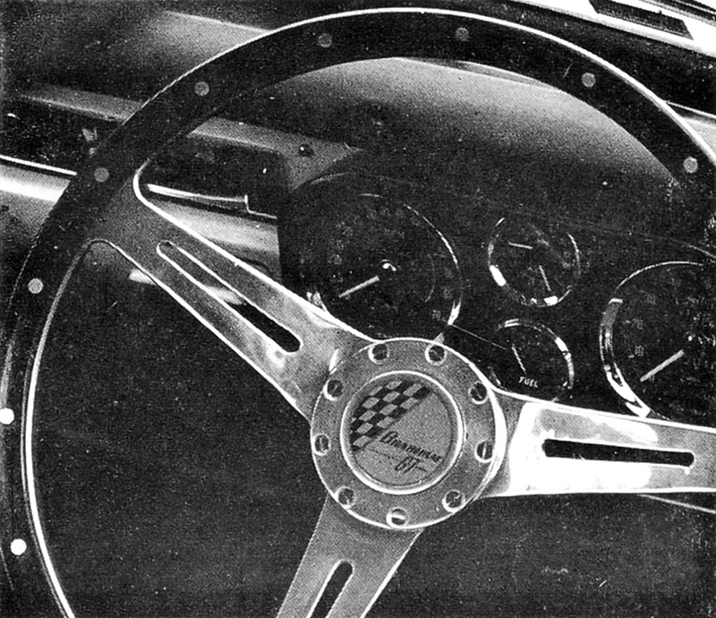 Brabham Viva GT (1965) – Cockpit mit Holzlenkrad und neuen Smiths-Instrumenten